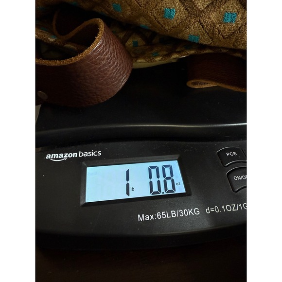 Midi‎ Queen Shoulder Bag Women's Brown Blue Diamond Pattern Magnetic Closure - Picture 12 of 12